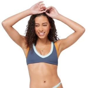 L*Space ribbed color block Bikini top nwt